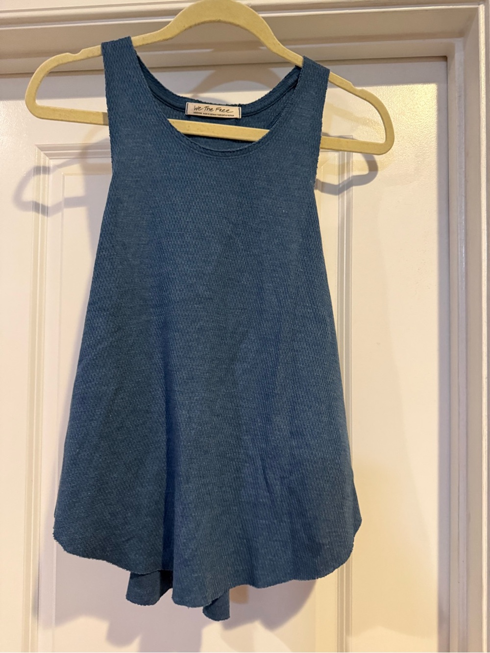 We The Free By Free People Blue Ribbed Swing Tank